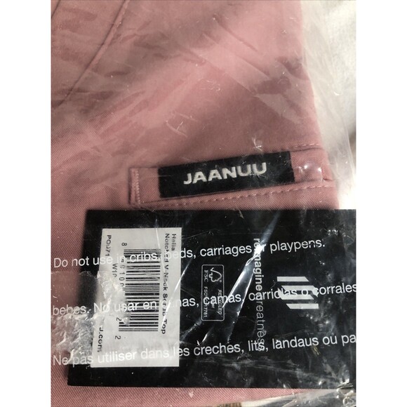 Jaanuu Helia Women's 3-Pocket Classic Notched V-Neck Scrub Top Mauve Med NEW!! - Picture 9 of 11